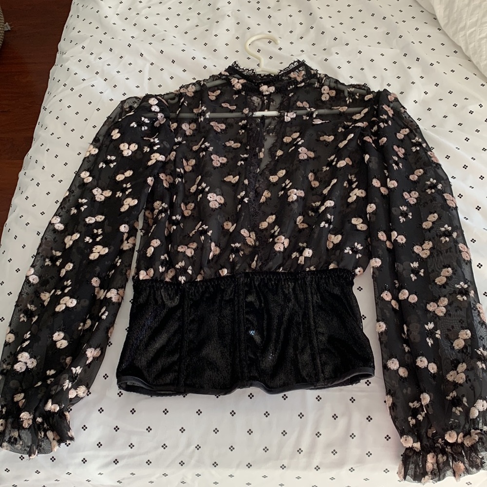 Victoria’s Secret Corset Mesh Floral Corset Top XS